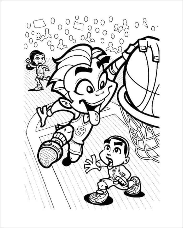 Printable Basketball Coloring Pages