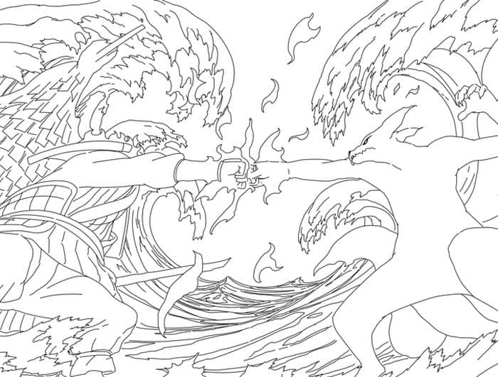 Sasuke Vs Naruto Coloring Pages