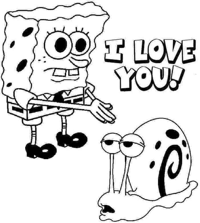 Spongebob Valentine Coloring Pages