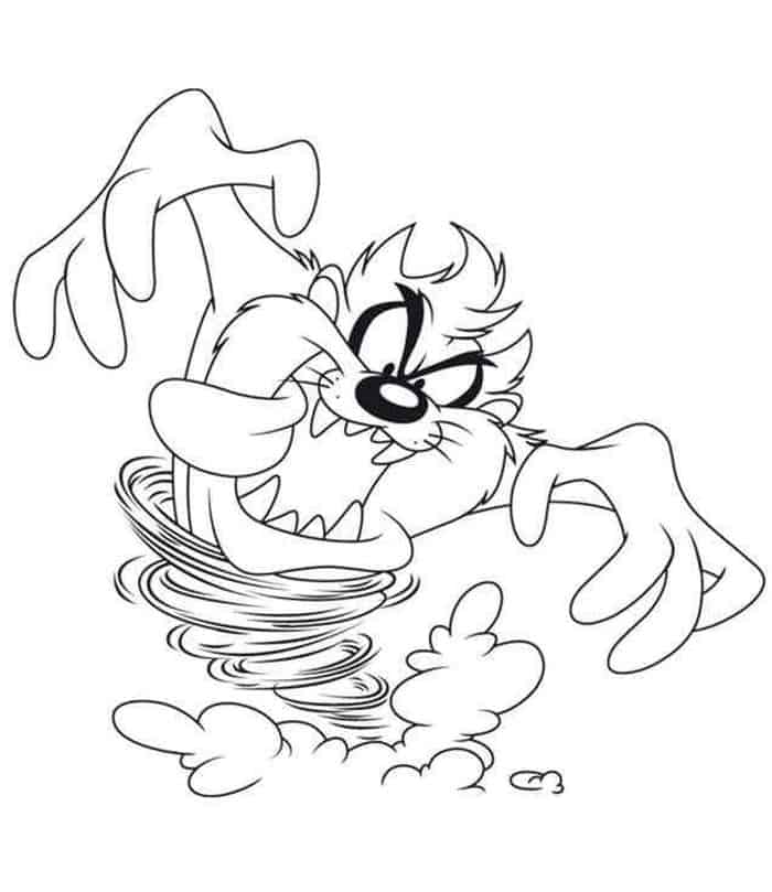 Tasmanian Devil Looney Tunes Coloring Pages 1
