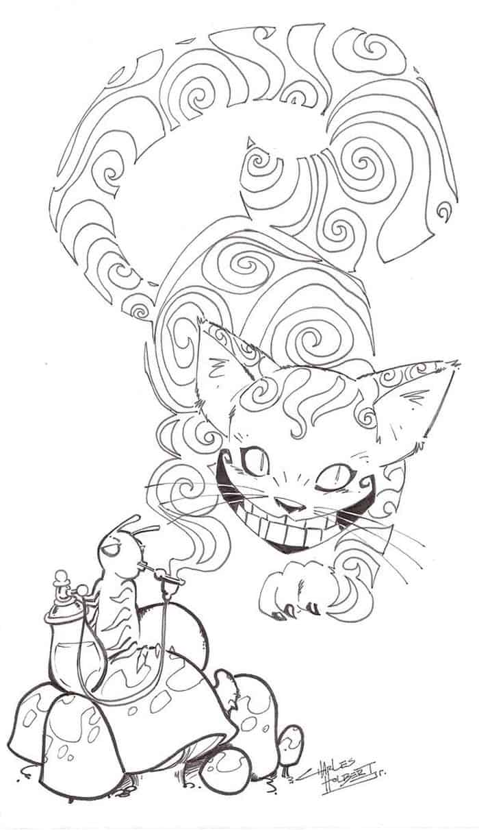 Trippy Alice In Wonderland Coloring Pages
