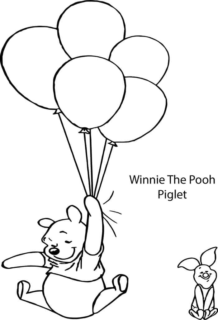 Winnie The Pooh Coloring Pages Balloon