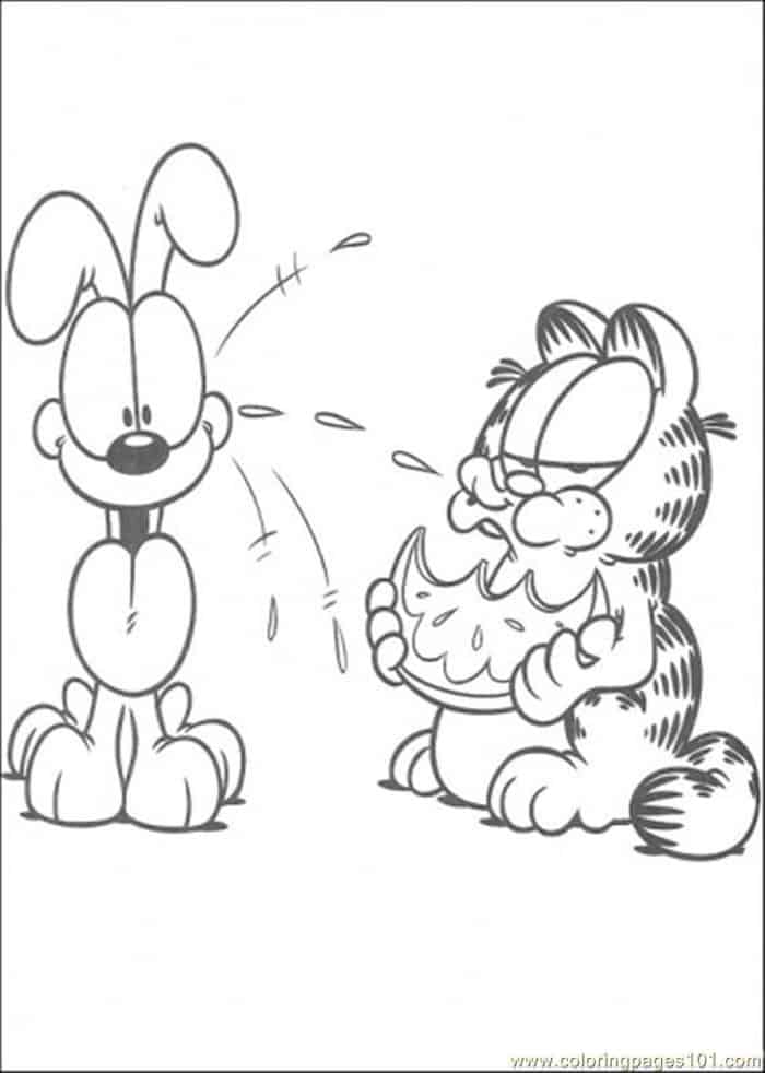 garfield and odie coloring pages