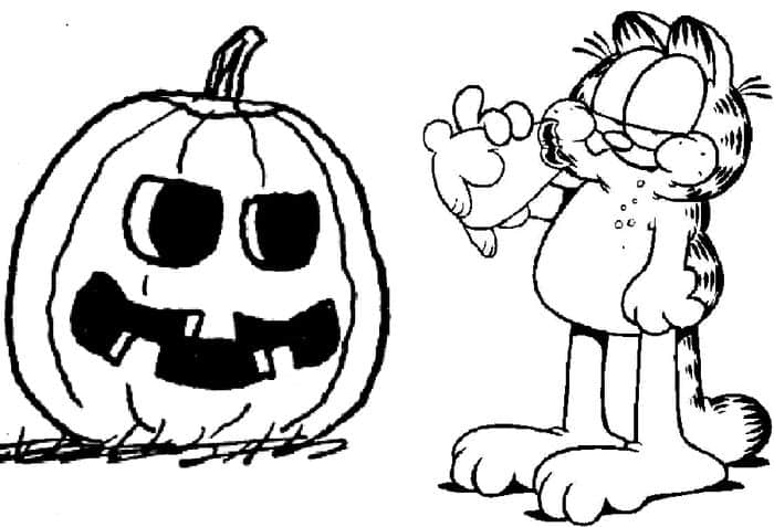 halloween garfield coloring pages