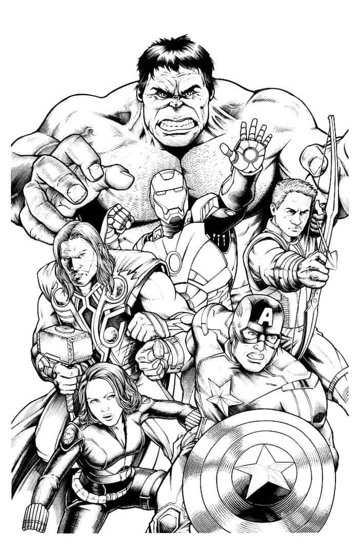 Avengers Characters Coloring Pages