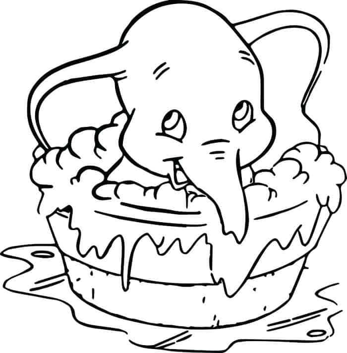 Baby Elephant Coloring Pages
