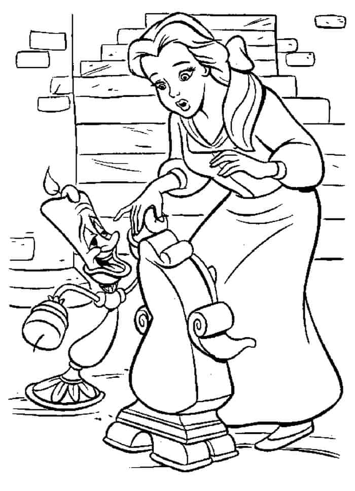 Beauty And The Beast Characters Coloring Pages Cogsworth Face