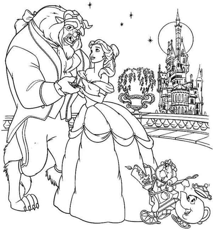 Beauty And The Beast Characters Coloring Pages