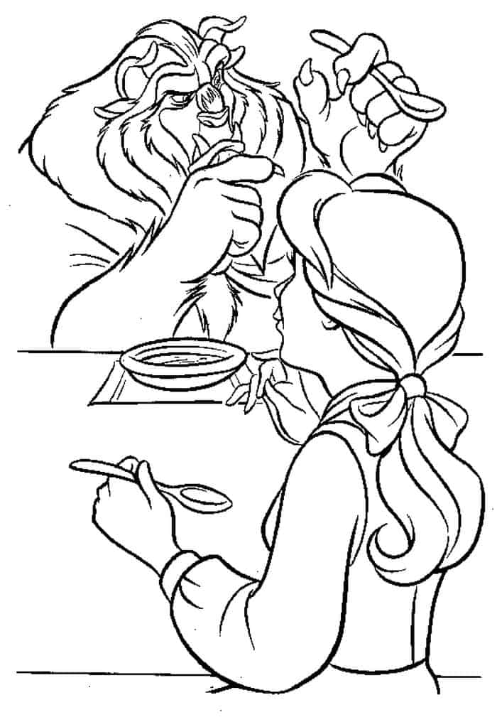 Beauty And The Beast Coloring Pages For Adults