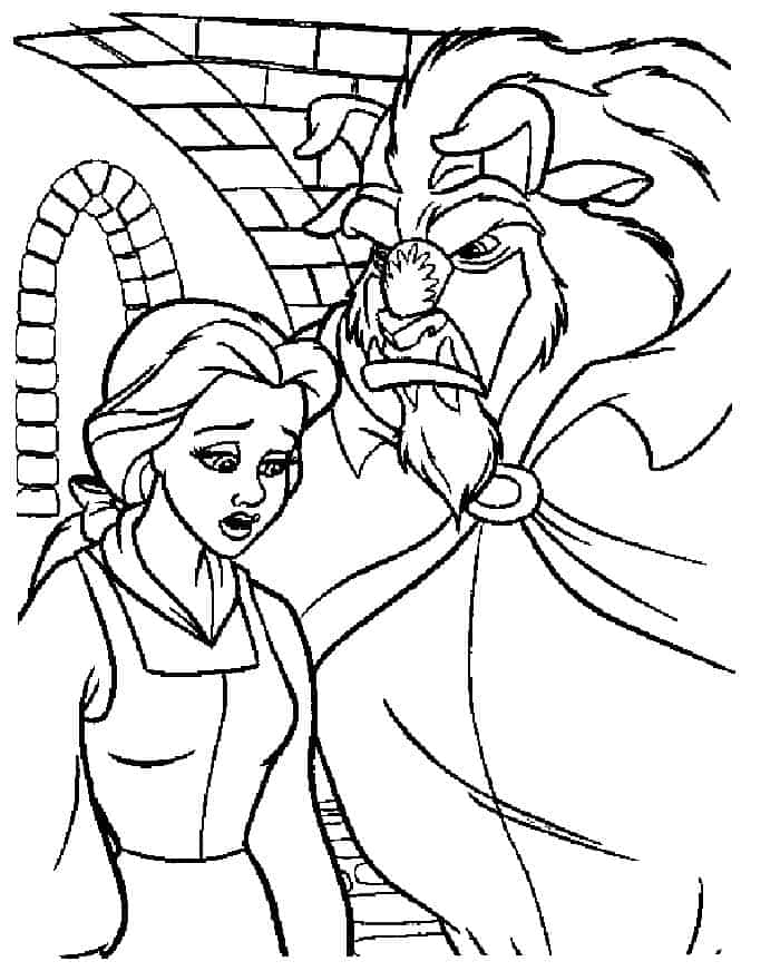 Beauty And The Beast Printable Coloring Pages
