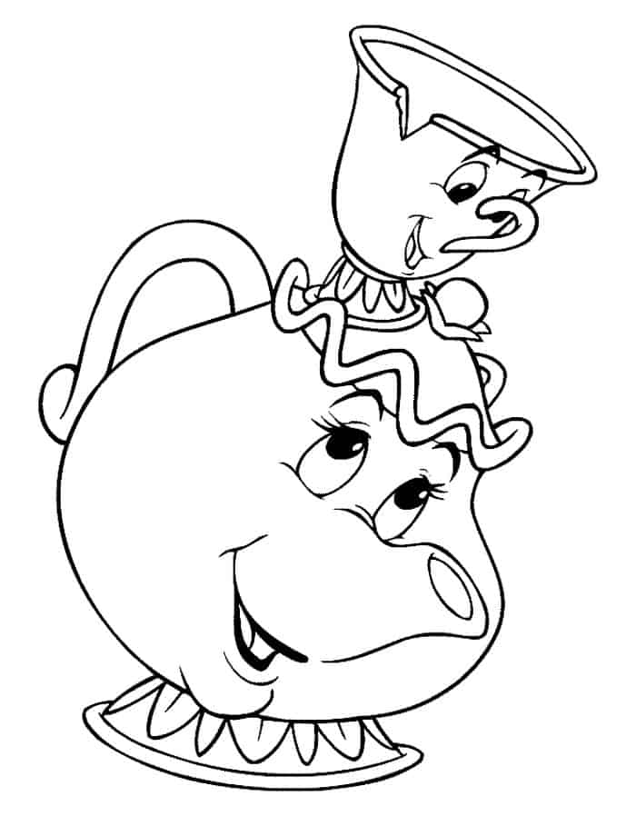 Beauty And The Beast Stained Glass Coloring Pages