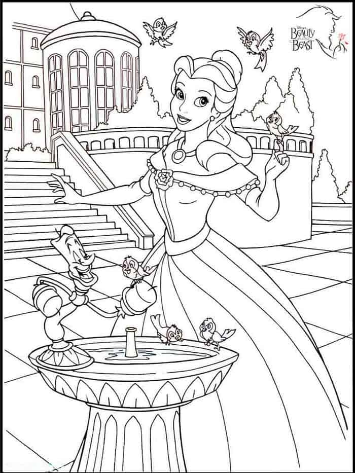 Belle From Beauty And The Beast Coloring Pages