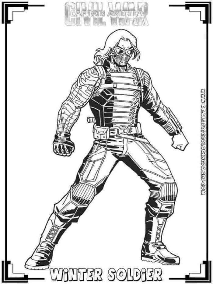 Captain America Winter Soldier Coloring Pages