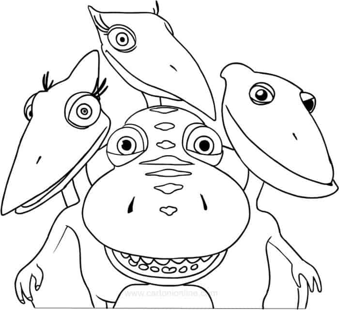 Cartoon Dinosaurs Coloring Pages