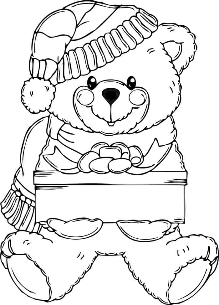 Christmas Bear Coloring Pages