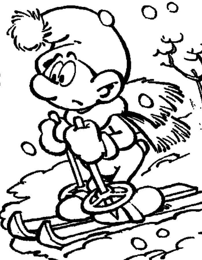 Christmas Smurfs Coloring Pages