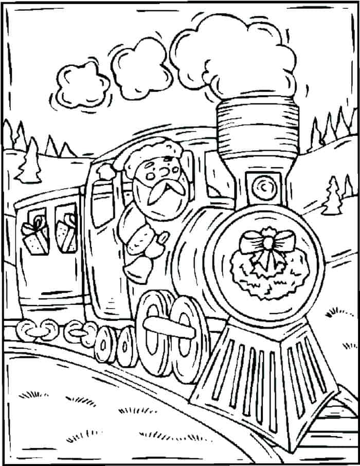 Christmas Train Coloring Pages