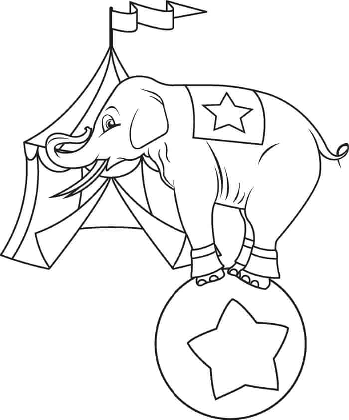 Circus Elephant Coloring Pages