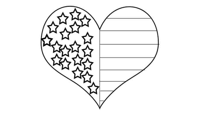 Coloring Pages Hearts That Look Like The American Flag