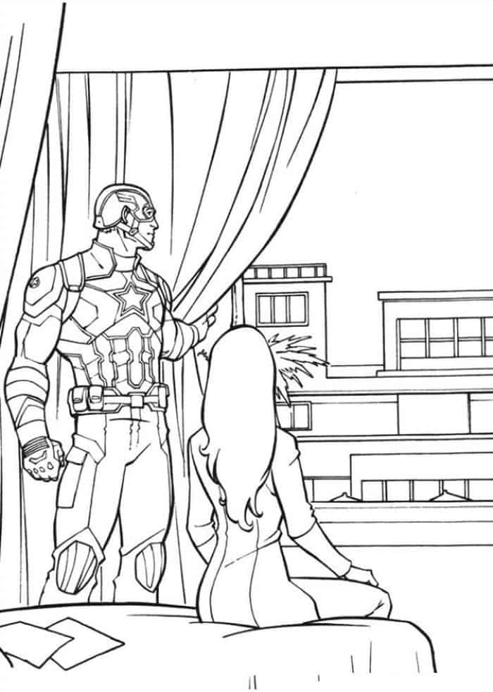 Coloring Pages Of Captain America And Peggy