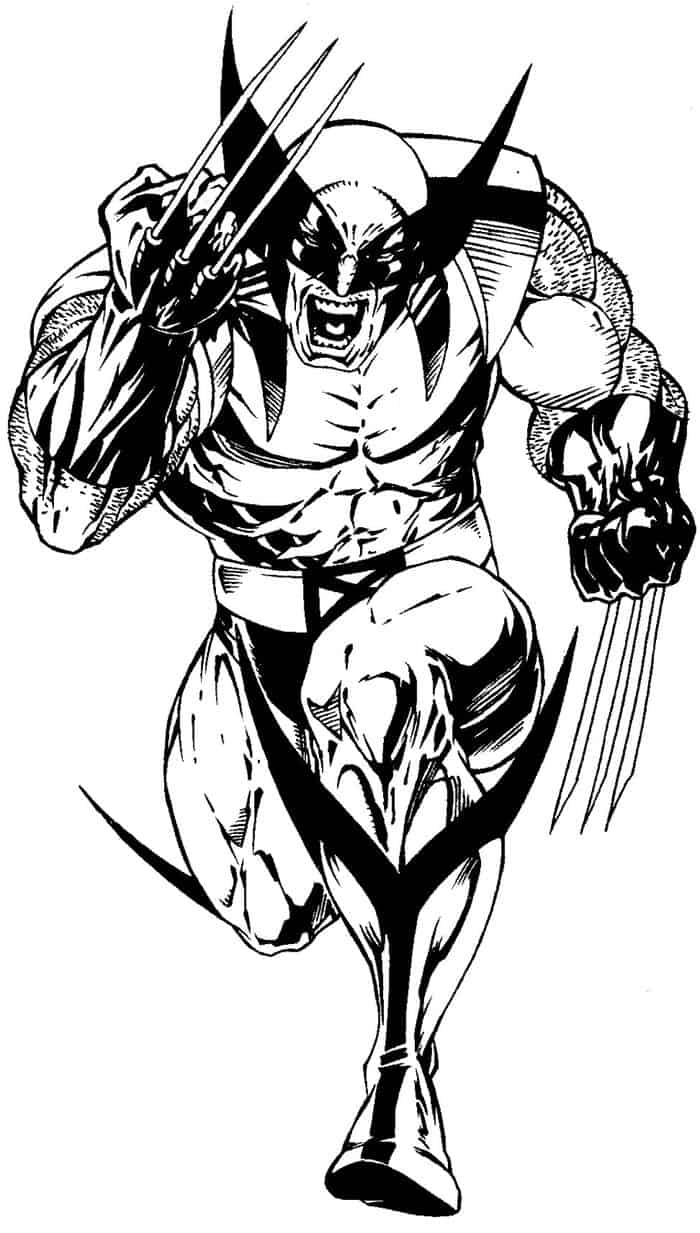Coloring Superhero Pages Wolverine