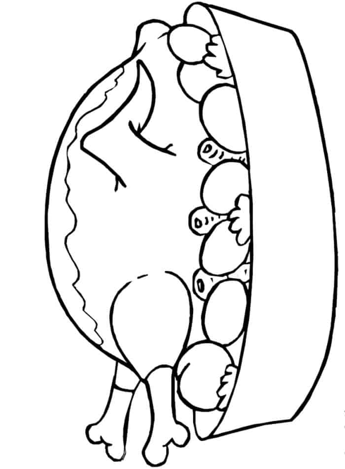 Cooked Turkey Coloring Pages