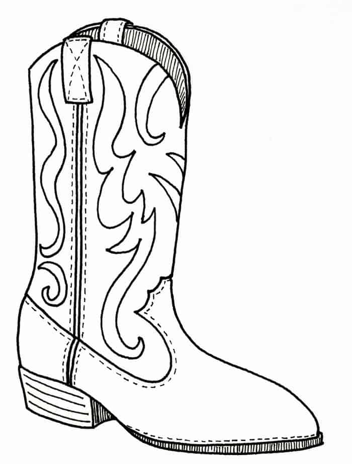 Cowboy Boot Coloring Pages Free