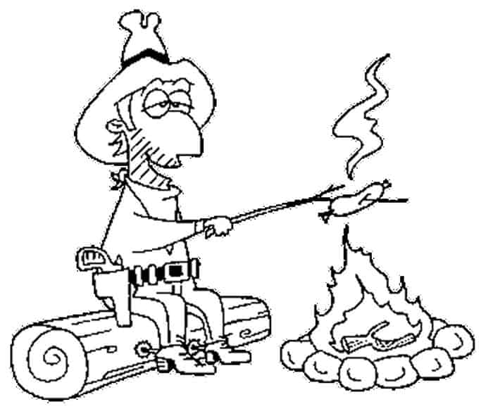 Cowboy Campfire Coloring Pages