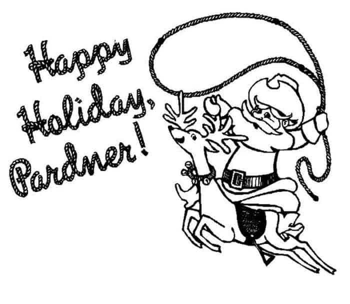 Cowboy Santa Coloring Pages