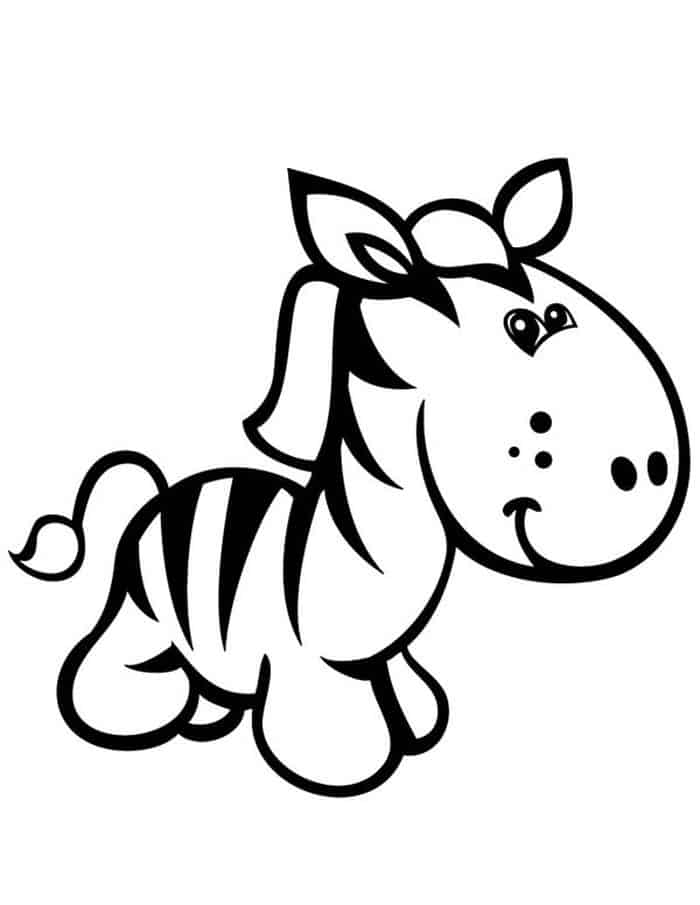 Cute Baby Zebra Coloring Pages