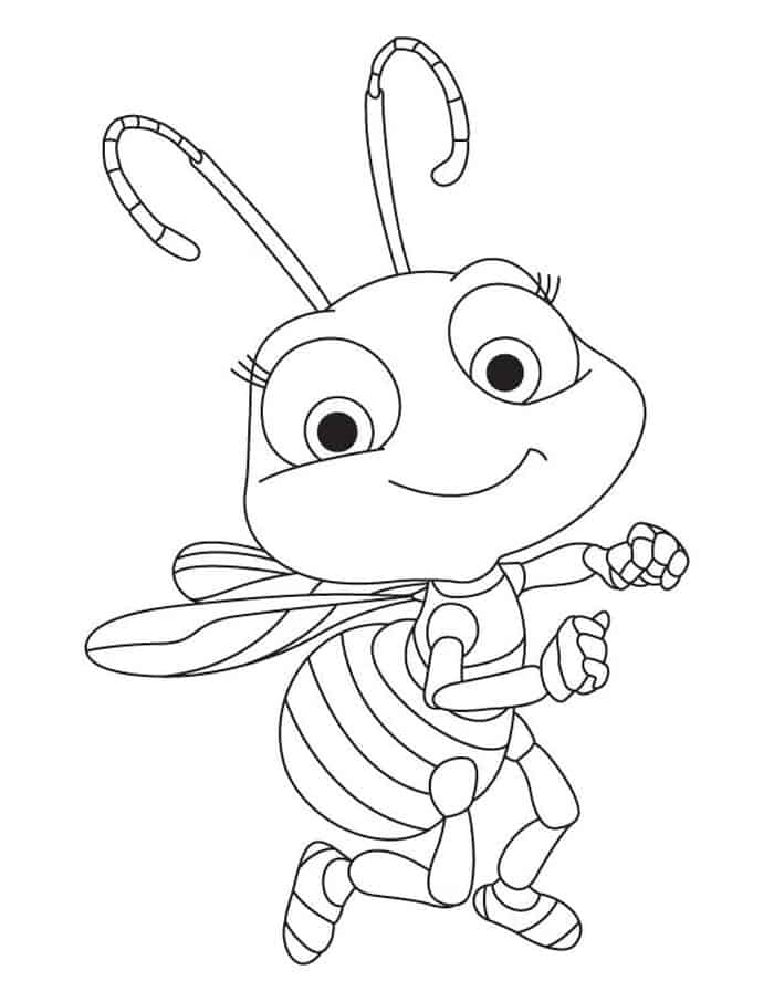 Cute Bee Coloring Pages