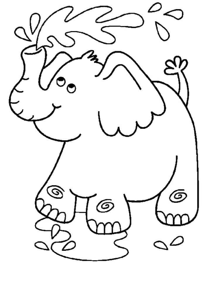 Cute Elephant Coloring Pages