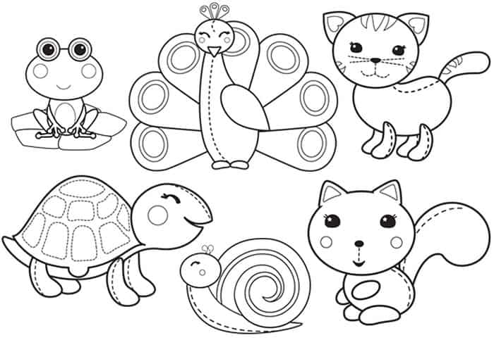 Cute Zoo Animals Coloring Pages