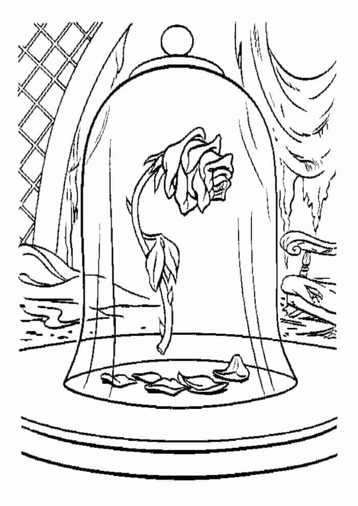 Disney Coloring Pages Beauty And The Beast Stained Glass