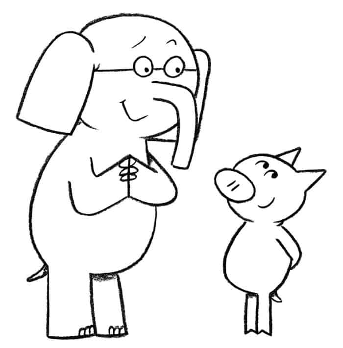 Elephant And Piggie Coloring Pages