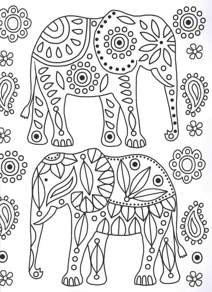 Elephant Mandala Coloring Pages