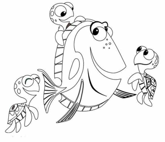 Finding Nemo Coloring Pages Dory