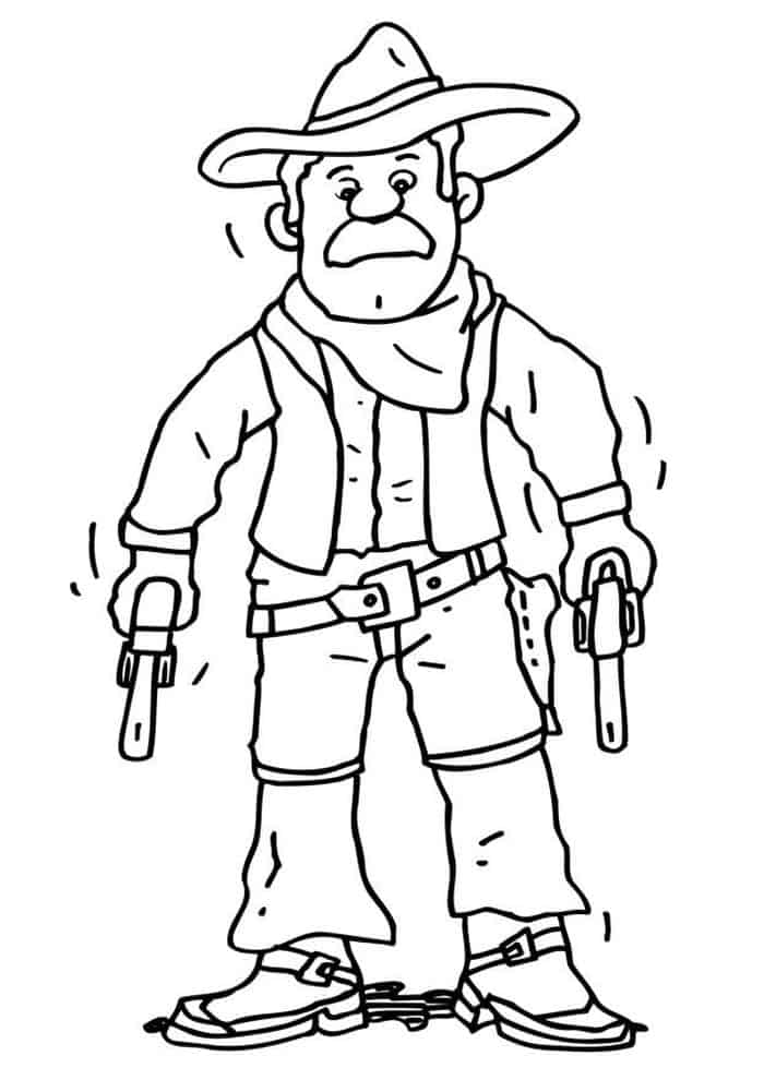 Free Prinatble Cowboy Belt Holster Coloring Pages