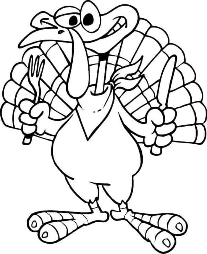 Funny Turkey Coloring Pages