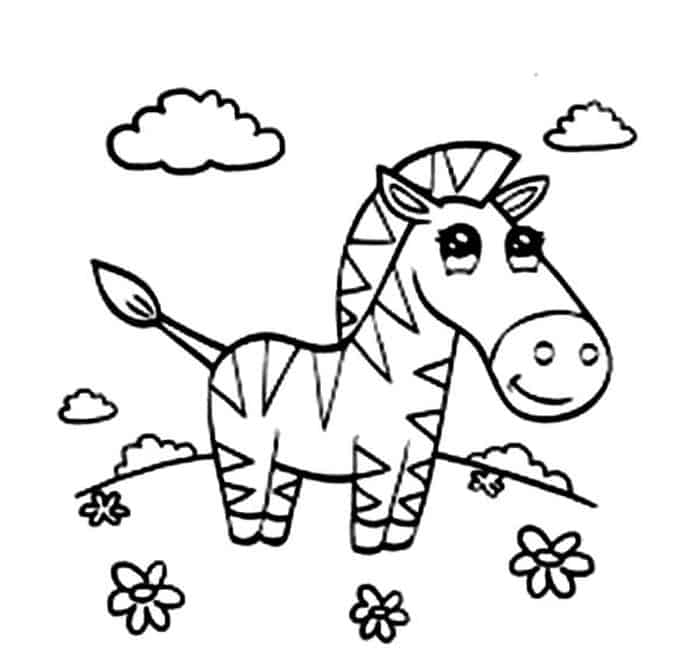 Funny Zebra Coloring Pages