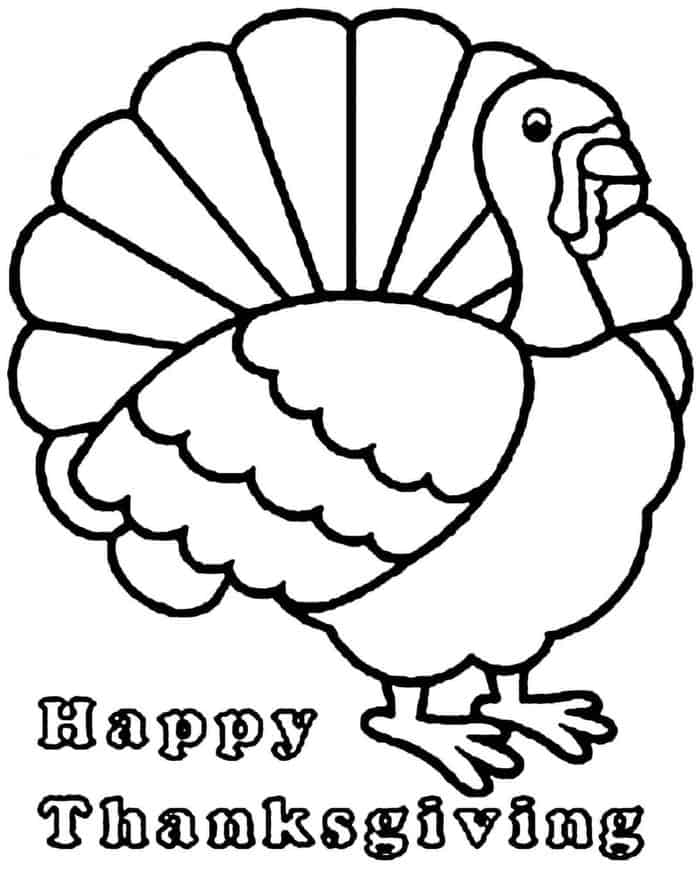 Happy Thanksgiving Turkey Coloring Pages