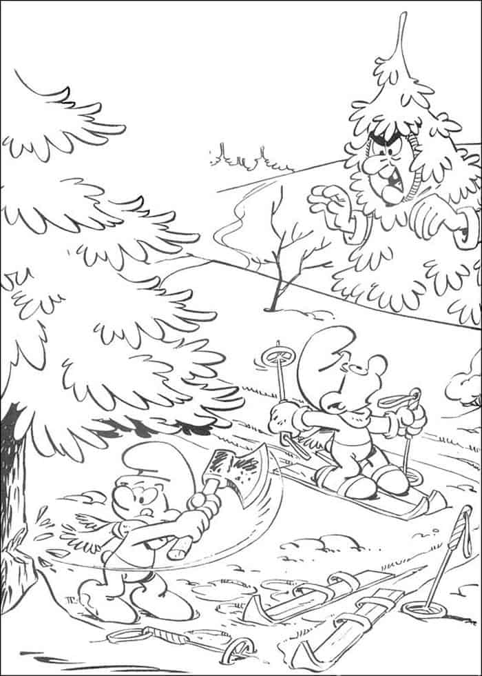 Hard Coloring Pages Of Smurfs