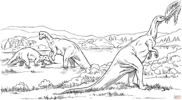Many Dinosaurs Coloring Pages