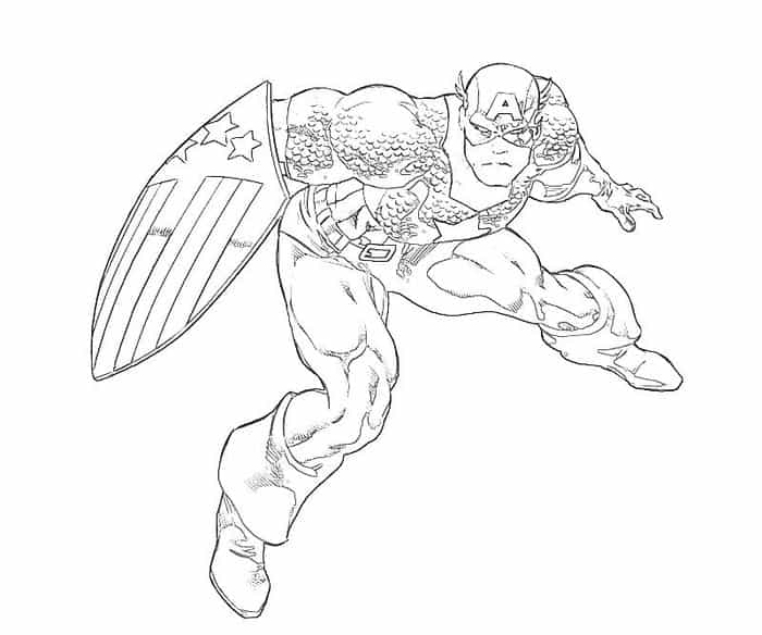 Printable Coloring Pages Of Captain America