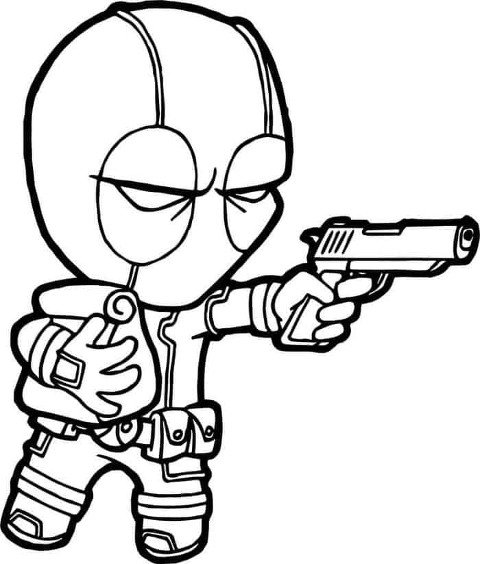 Printable Cute Deadpool Coloring Pages