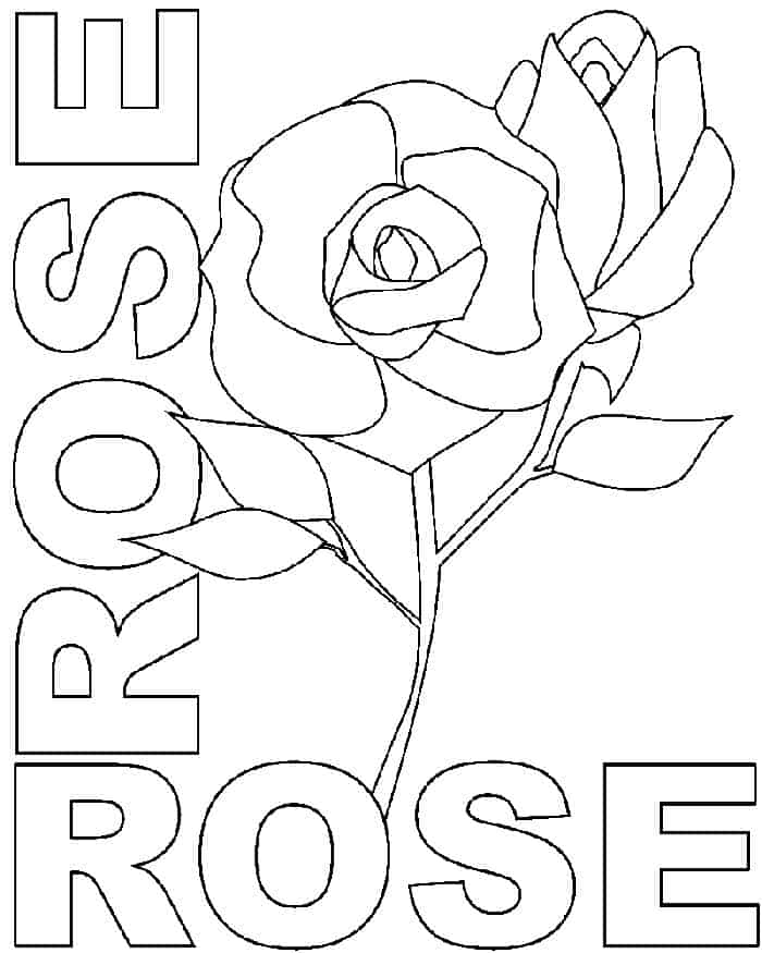 Printable Rose Coloring Pages