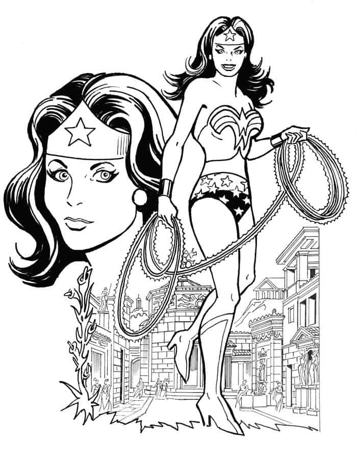 Realistic Wonder Woman Coloring Pages For Adults