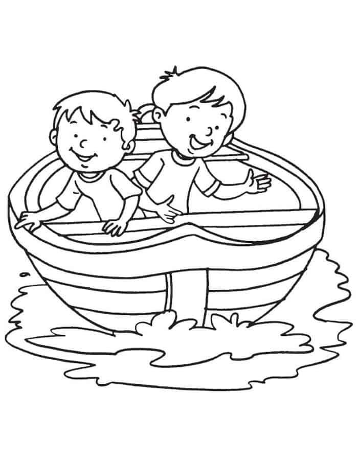 Row Boat Coloring Pages