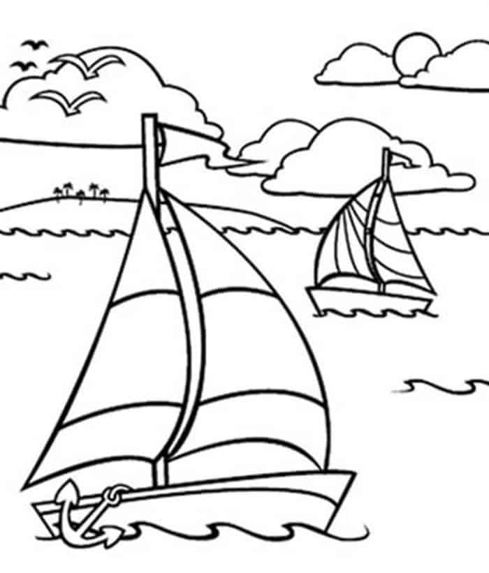 Sailing Boat Coloring Pages