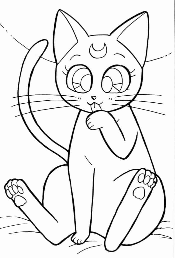 Sailor Moon Cat Coloring Pages